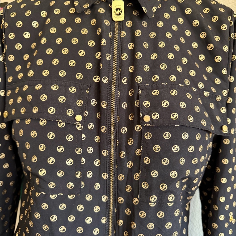 Michael Kors Black and Gold Patterned long sleeve
